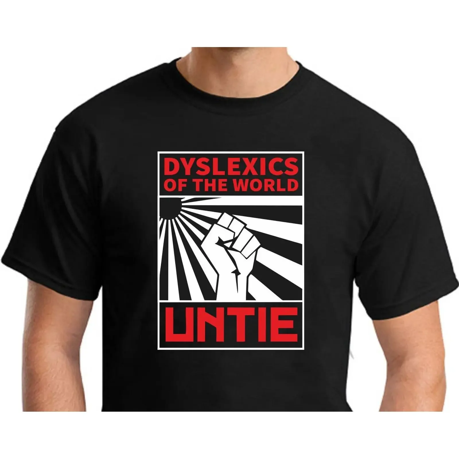 Dyslexics of the World Untie T Shirt Men's Small 2XLarge vintage Washed Stylish graphic Slightly homme fashion Casual
