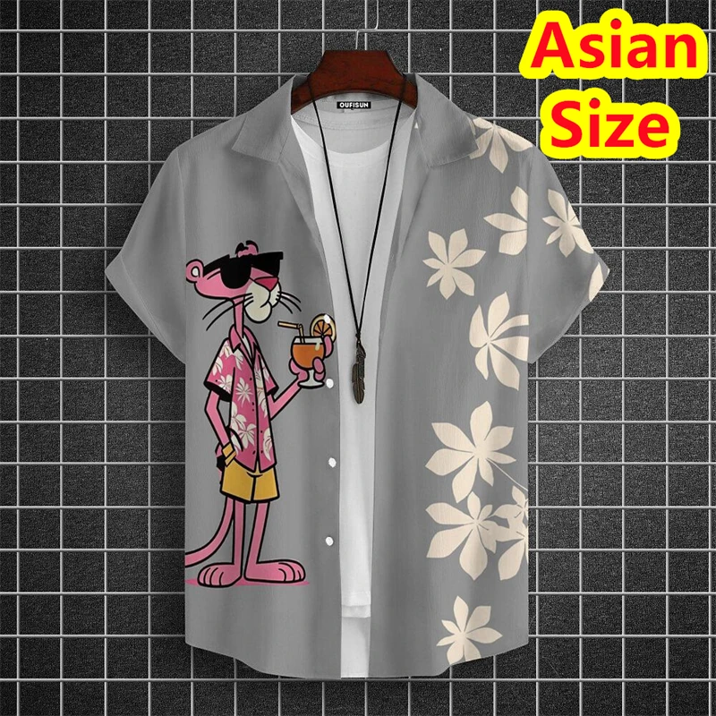 Nouveaux hommes chemises décontracté revers dessin animé tigre imprimé chemises été bord de mer vacances Style hauts Y2k vêtements hommes chemises de luxe concepteur