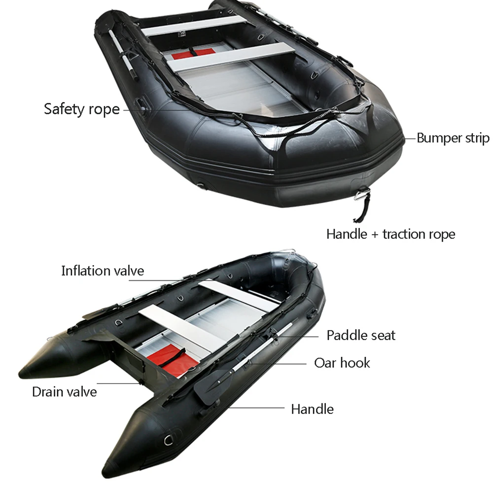 1.2MM PVC Anti-collision PVC Assault Boats Inflatable Boat With Aluminum Floor Sea Fishing Speed Raft Kayak Rowing Accessories