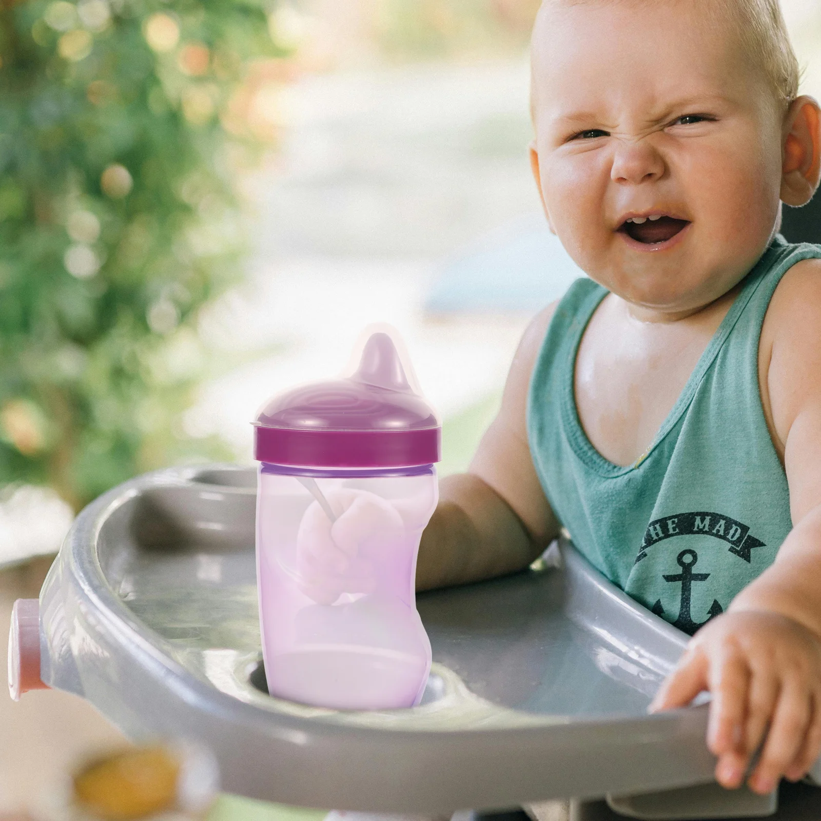 

Baby Sippy Cup Duckbill Design Bright Color Ergonomic Lightweight No Spill Water Bottle Clear Scale for Toddler Training Baby