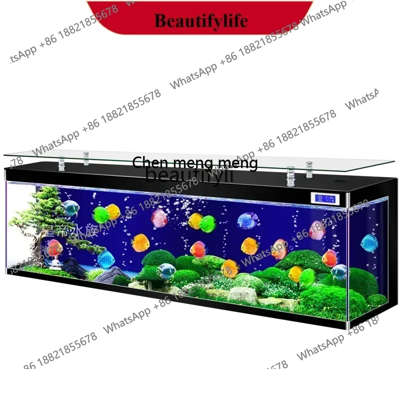 

X ss 8617 Super White Glass Advanced TV Cabinet Fish Tank Integrated Household Small Living Room Ecological Aquarium