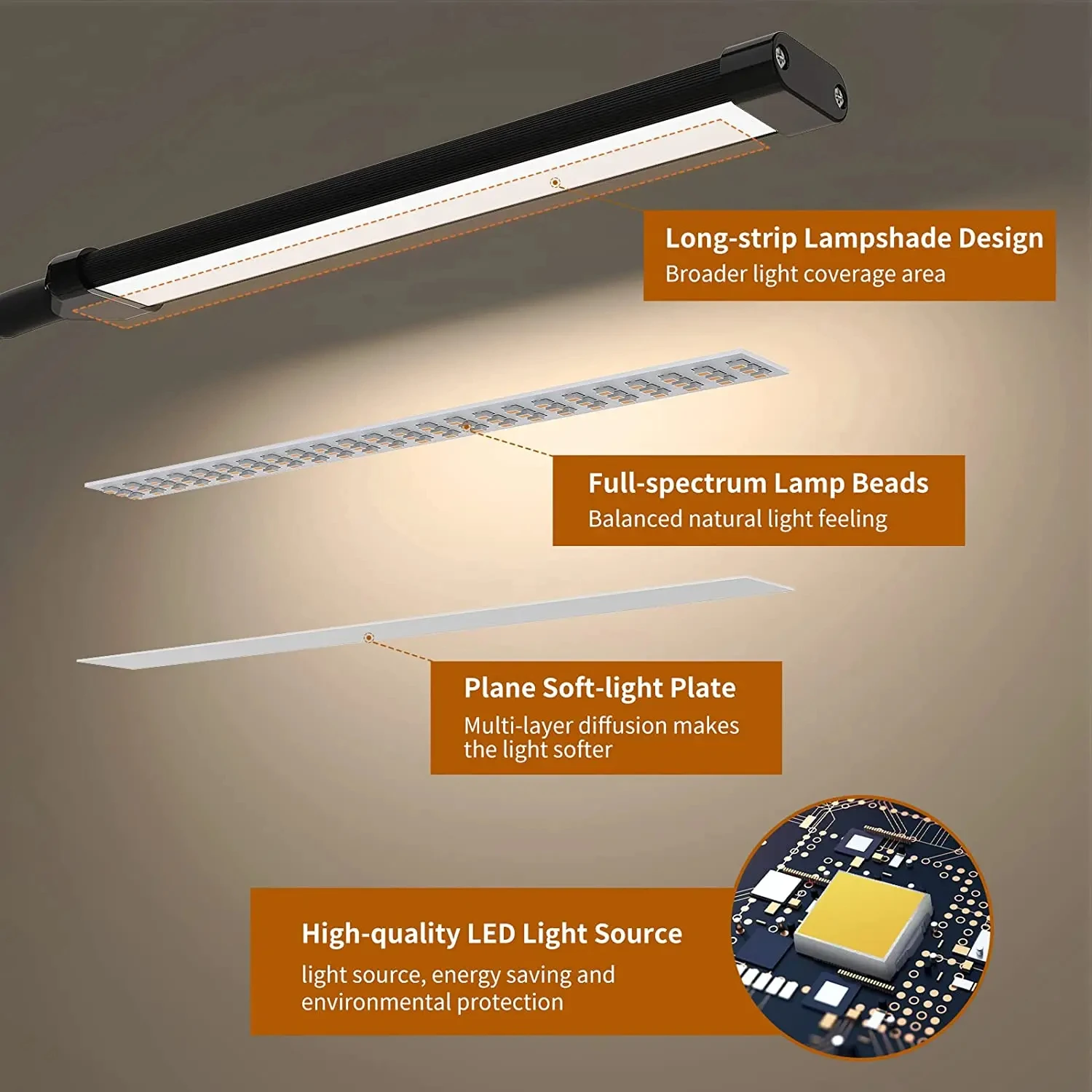 LED Desk Lamp With Clamp Reading Light Dimmable 10 Brightness 3 Lighting Modes 360° Flexible For Study Table Lamp Eye Protect