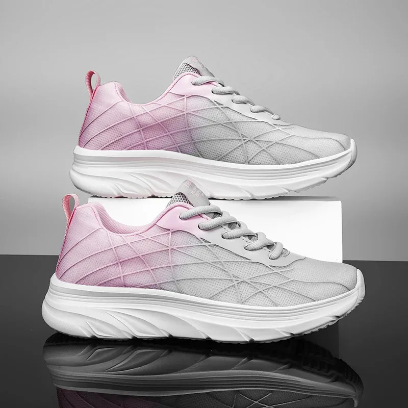 

Big Size 35-42 Women Running Sport Shoes Breathable Mesh Shock Sneakers Non-Slip Super-Light Soft Sole Footwear Zapatillas Mujer