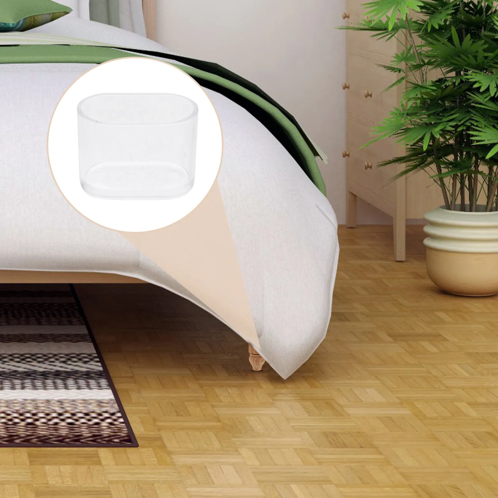 16Pcs Clear PVC Oval Chair Leg Protectors for Hardwood Floors Anti Slip Floor Protectors Furniture Leg Covers Non Slip Pads