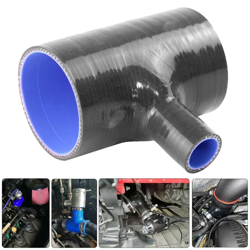 T Shape Tube Pipe for 25mm ID BOV Black/Red/Blue 3