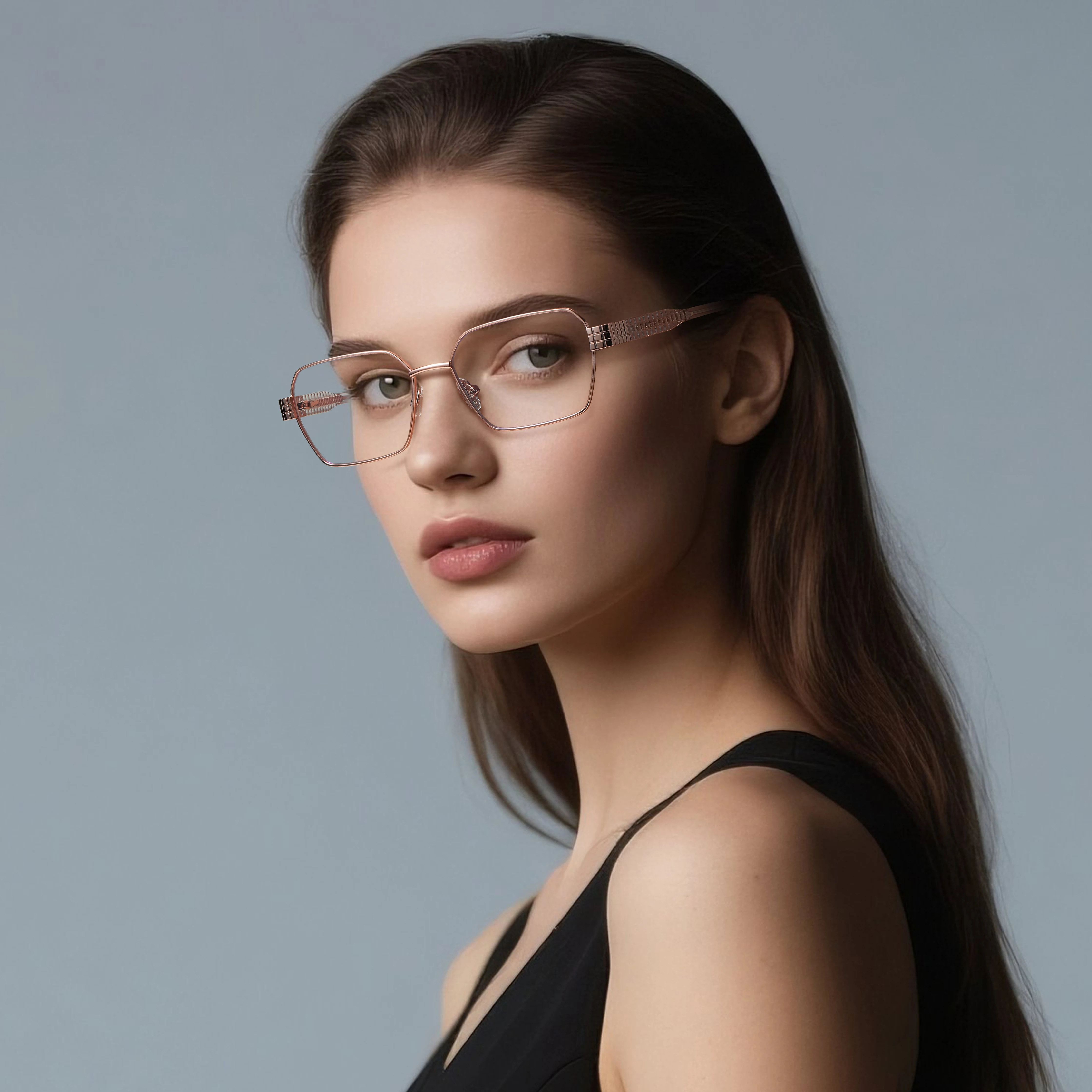 JMISUS 2025 New Arrivals Small Square Prescription Eyeglasses Women for High-quality Metal Photochromic Optical Glasses