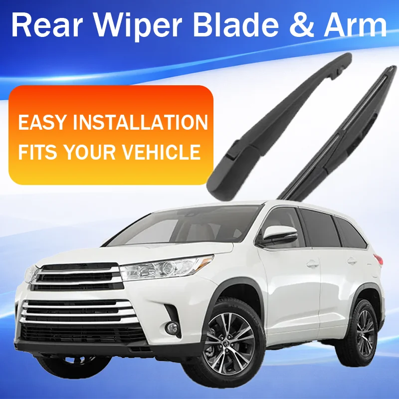 12" Rear Wiper Blade and Arm Black suitable for Toyota Highlander 2008-2019 Matrix 2009-2013 RAV4 2006-2012 Prius V Rear Window