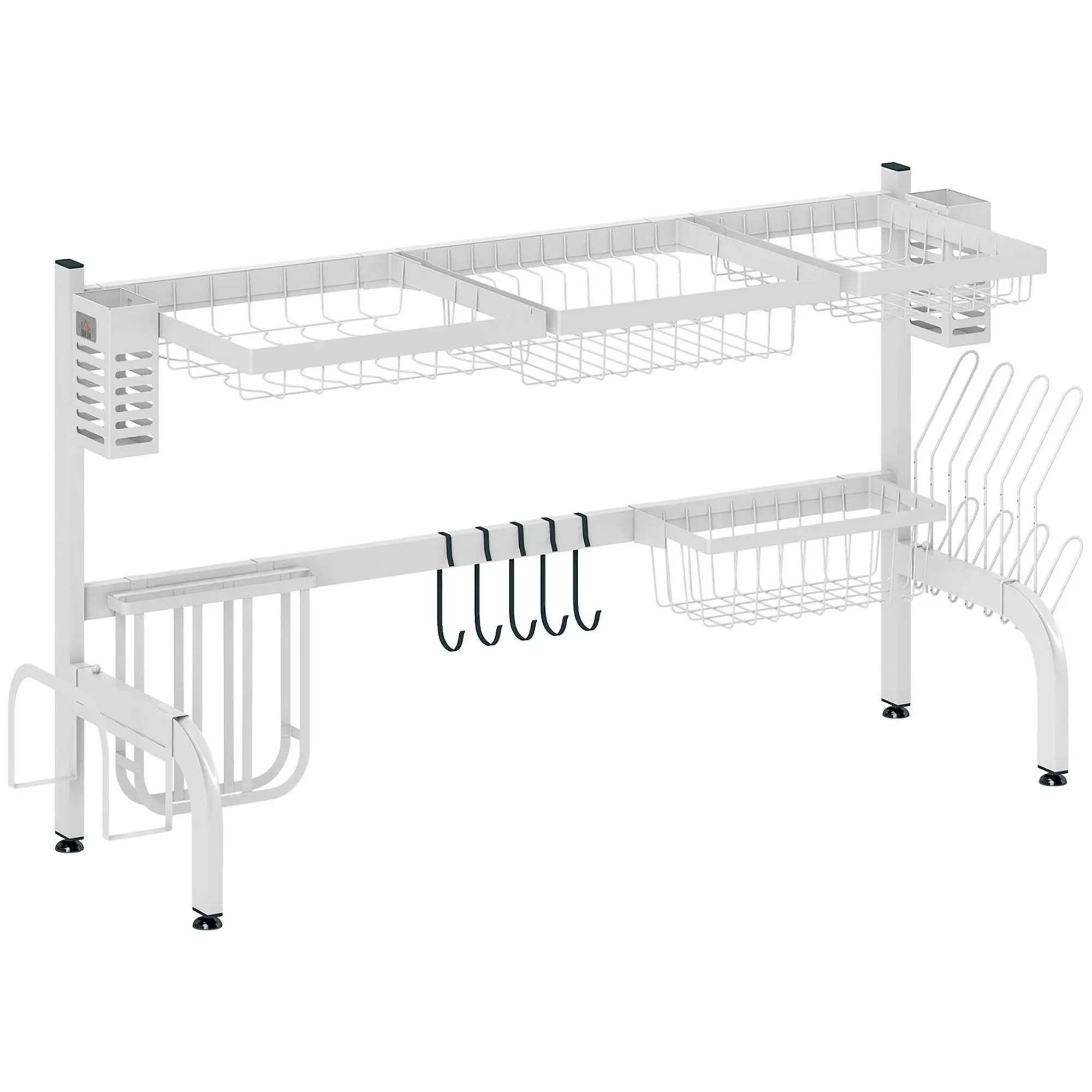 Tendedero de Ropa de Acero Inoxidable con Múltiples Pinzas, Blanco, para Secar Ropa en Casa y Jardín