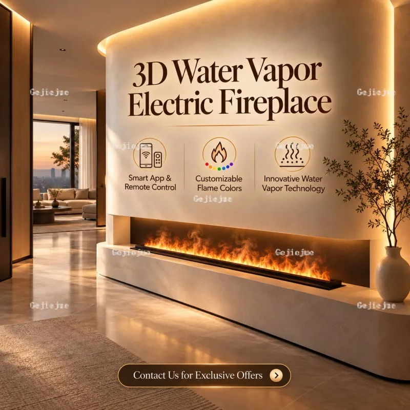 3D Water Vapor Electric Fireplace Realistic Mist Flame Insert for TV Console Living Room Decor Chimenea Electrica Firepit