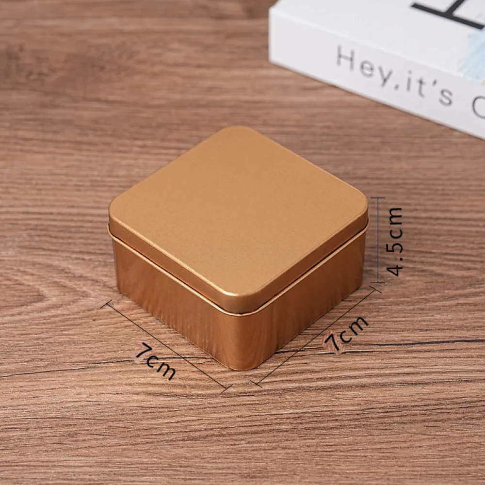Elegant Metal Tin Box Rectangular Organizer For Jewelry Candy Tea Leaves Portable Gift Packaging Case Durable Empty Holder