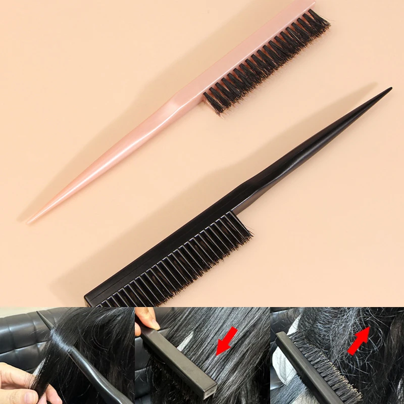 Professional Salon Teasing Back Hair Brushes Boar Bristle Slimline Comb Hair Brush Extension Hairdressing Styling Tools DIY