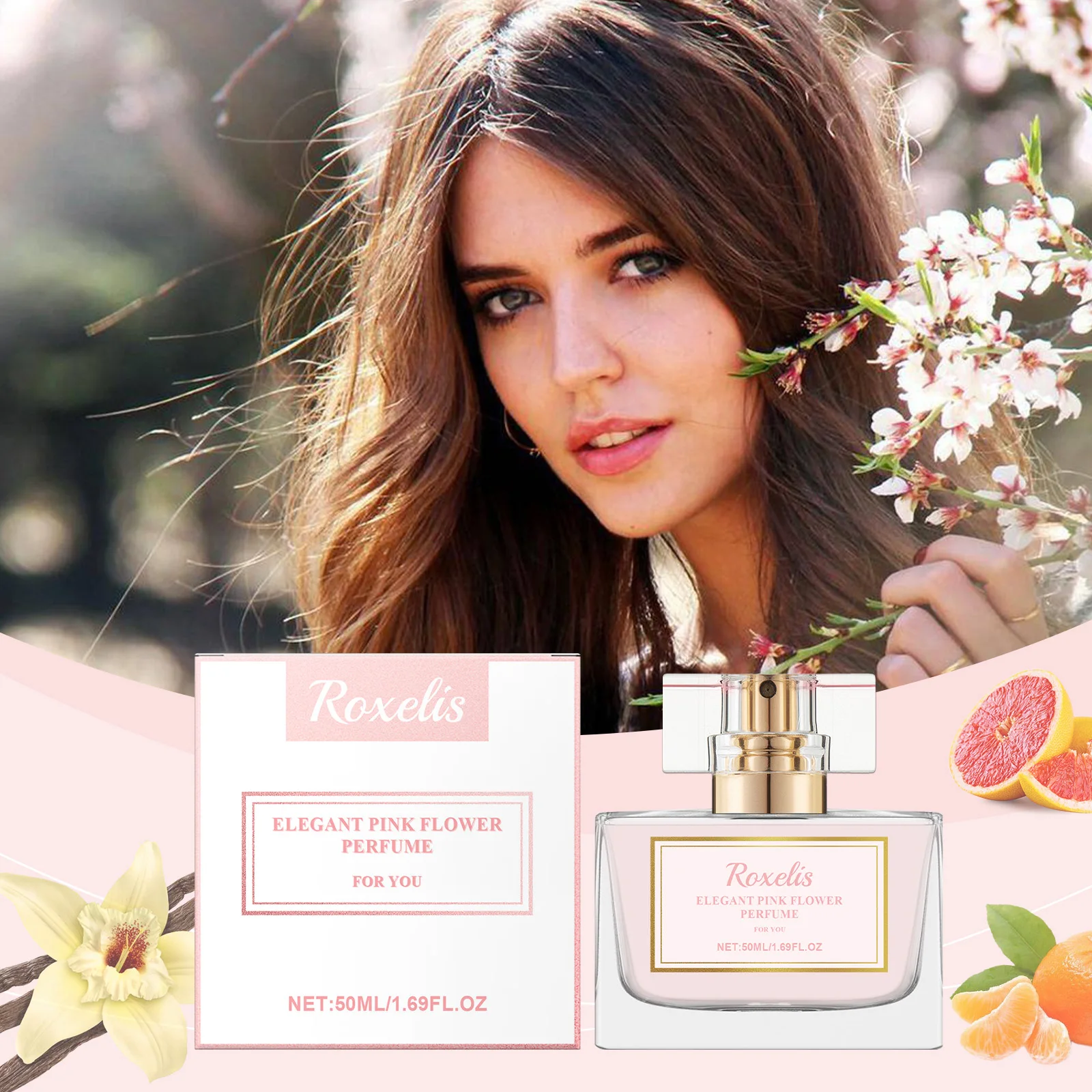 Langanhaltendes rosa Blumenparfümspray, Flirten, Ermutigen Sie das Parfüm, Dating, duftende Parfüme, die Männer anzieht