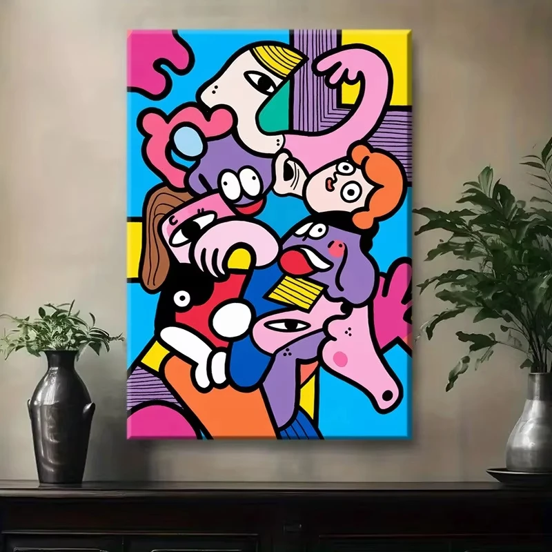 

Цифровая картина маслом ручной работы своими руками, красочные мультяшные изображения. Игримое украшение спальни, цифровая раскраска.