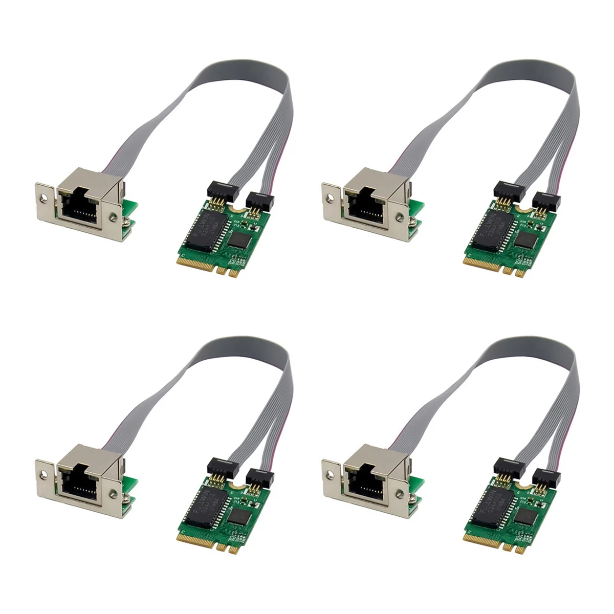 4X Mini PCIE Network Card M.2 A+E to RTL8111F Gigabit Ethernet Card Single Port RJ45 Ethernet Network Card