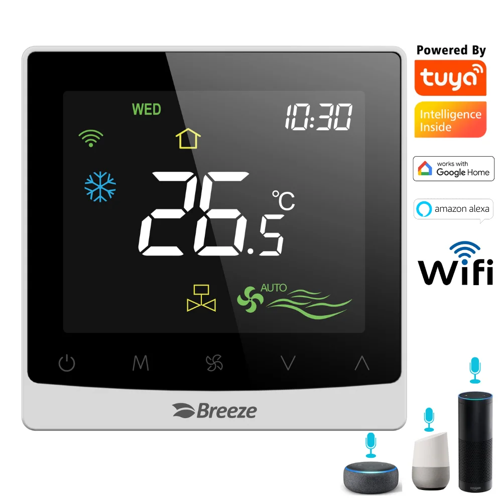 2025 Tuya Wifi Fan Thermostat Smart in Room Rs485 Modbus Program Thermostat Ac Control