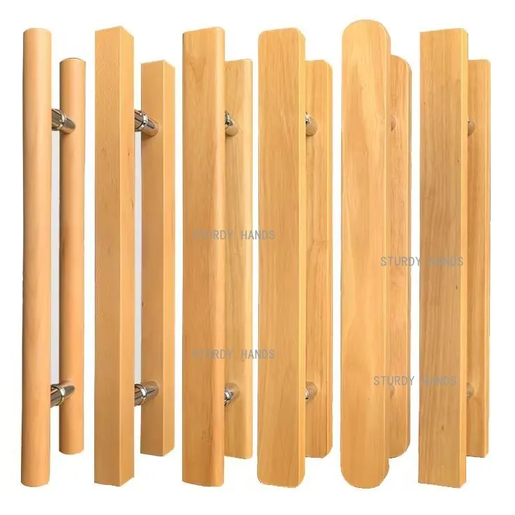 

H-образная двусторонняя стеклянная дверная ручка из цельного дерева, обратная к спине, душевая комната, рама для ванной комнаты, ручка раздвижной двери