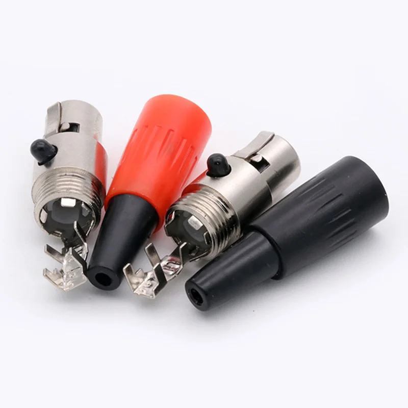 1pc Mini XLR 3/4/5/6 Pins Female Plug Small XLR Audio Microphone Connector MIC for Cable Soldering Straight