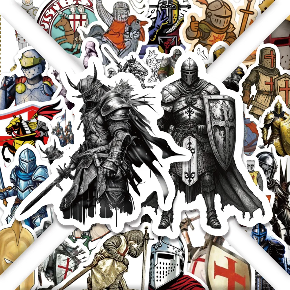 

10/50PCS Retro Medieval Knight Personality Creative Cool Graffiti Stickers DIY Skateboard Helmet Decorative Stickers Decal Toy