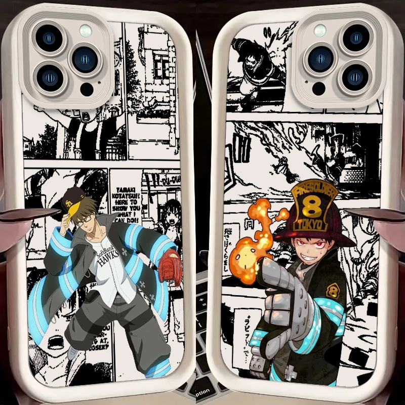 Anime Cartoon Fire Force Eye Ladder For Apple iPhone 15 14 13 12 11 XS XR X Pro Max Plus Funda Phone Case