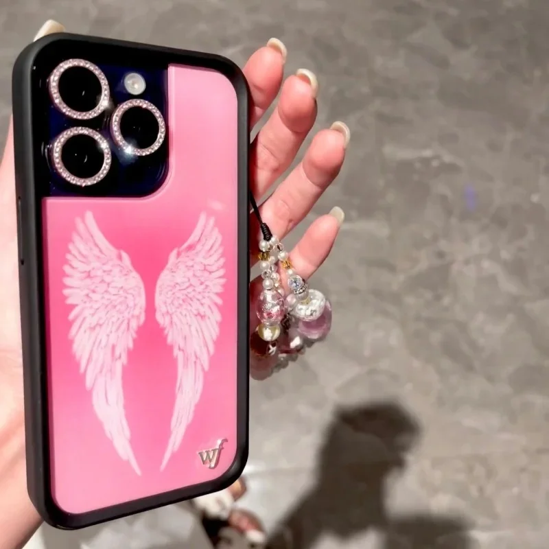

Wildflower Angel Baby Wing Phone Case for iPhone 16 15 14 13 12 Pro Max Pus 16plus Cute Cherub feather wf shockproof Back Cover
