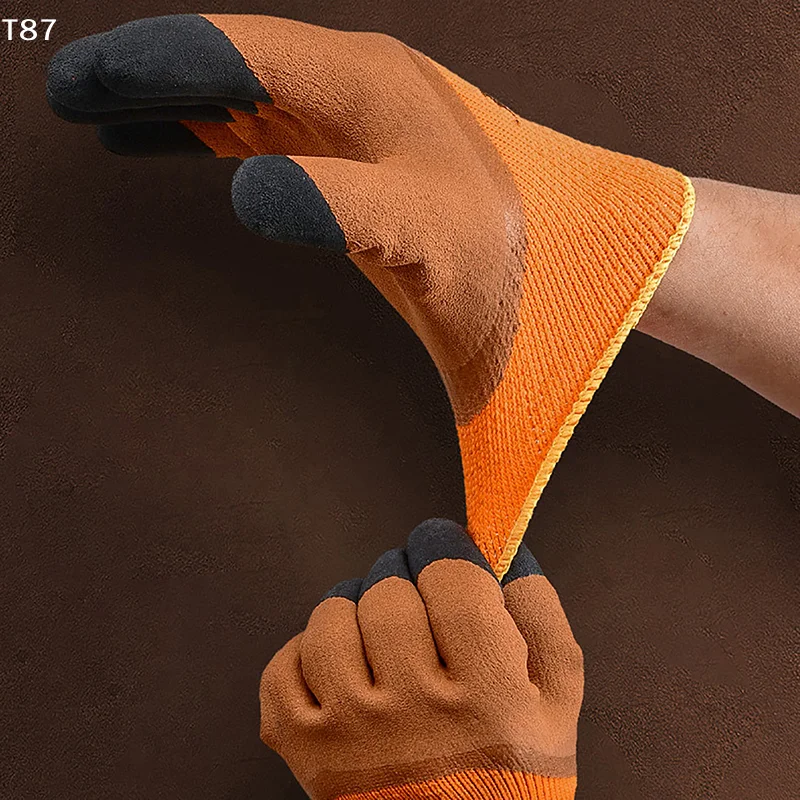 

Construction Gloves Winter Thickened And Velveted Tire Rubber Wear-resistant Anti-slip Construction Site Labor Protection Gloves