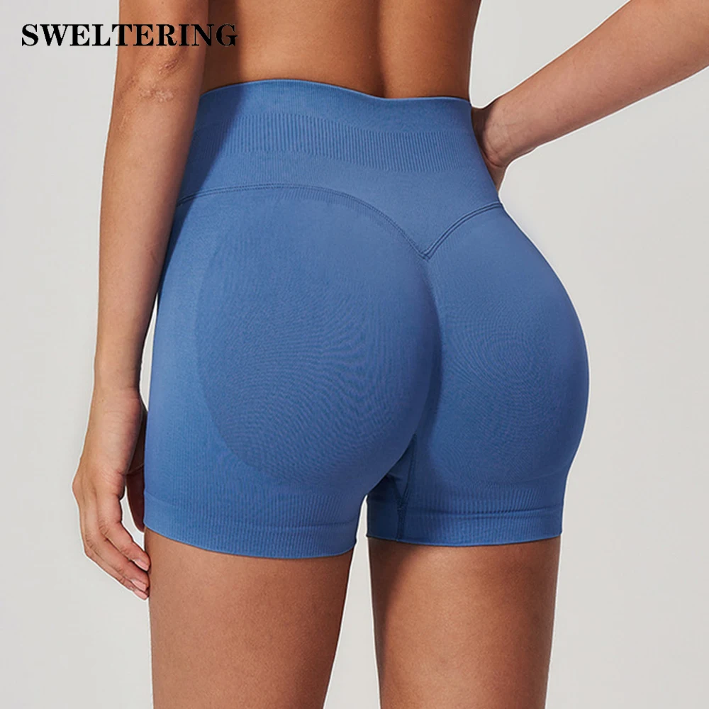 Seamless Yoga Shorts High Waist Workout Shorts Sports Yoga Lift Butt Shorts Female Gym Fitness Running Short Pants Sportswear