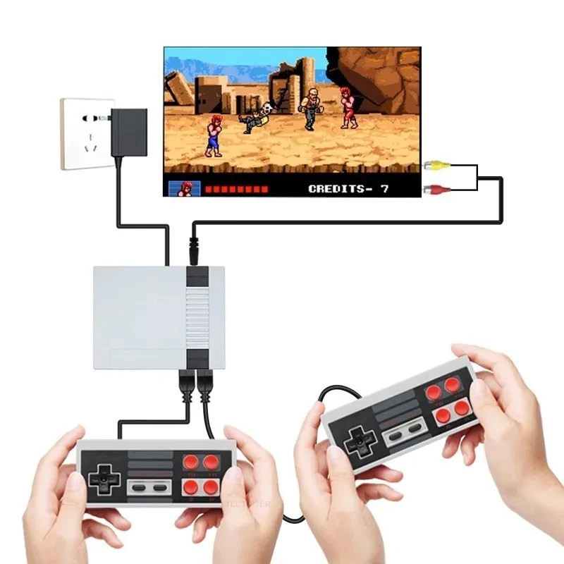 4 Button Controller Gamepad For 8 Bit Retro Video Game Consoles Mini Stick NES Game Wireless Red And White 2.4G Wireless