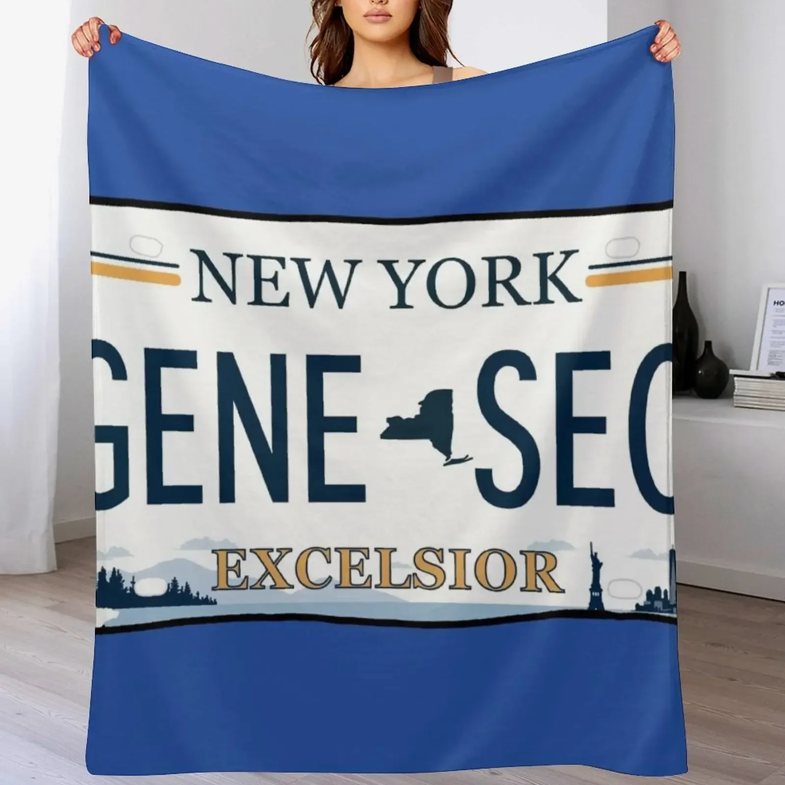 Geneseo license plate Throw Blanket Kid'S funny gift blankets and throws Luxury Thicken Blankets