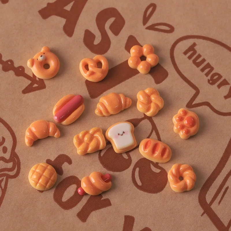 5pcs Mini Bread Kosher Toast Cat Paw Bread Cake Kitchen Scene Dessert Toys Food Play Simulation Diy Resin Accessories Home Decor