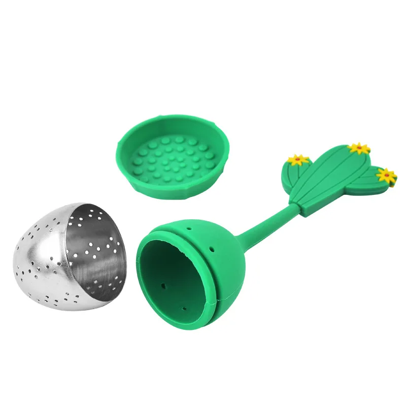 Silicone Handle Tea Infuser Stainless Steel Tea Ball Filter Teapot Cha Coffee Strainer Creative Lemon Orange Shape Spice Sieve