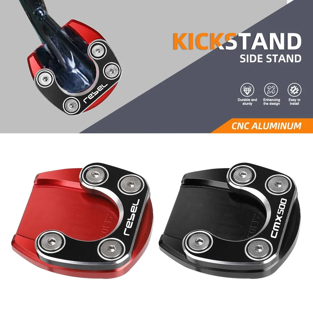 

For Honda Rebel 500 250 CMX 500 CMX300 Rebel 300 Motorcycle Side Stand Foot Enlarger Plate Pad Kickstand Support Pad Shell Cover