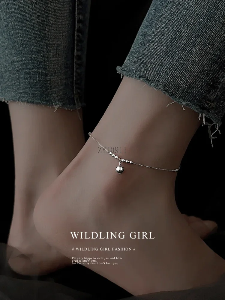 2024, новый модный браслет с колокольчиком из бисера, женский высококачественный нишевый дизайн, простая цепочка для ног, браслет
