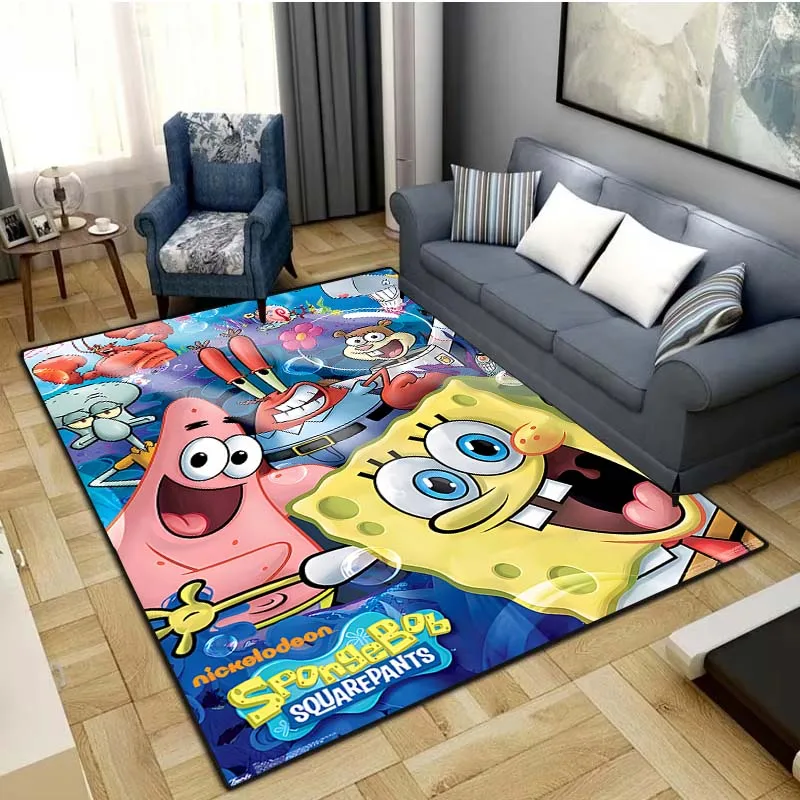 KAWAI CARTOON-ANIME-S-SPONGE-BOB-CUTE UnSlip Area Rug for Living Room,Bedroom,Playroom Carpet,Kitchen,Door,Prayer,Floor Mat Gift