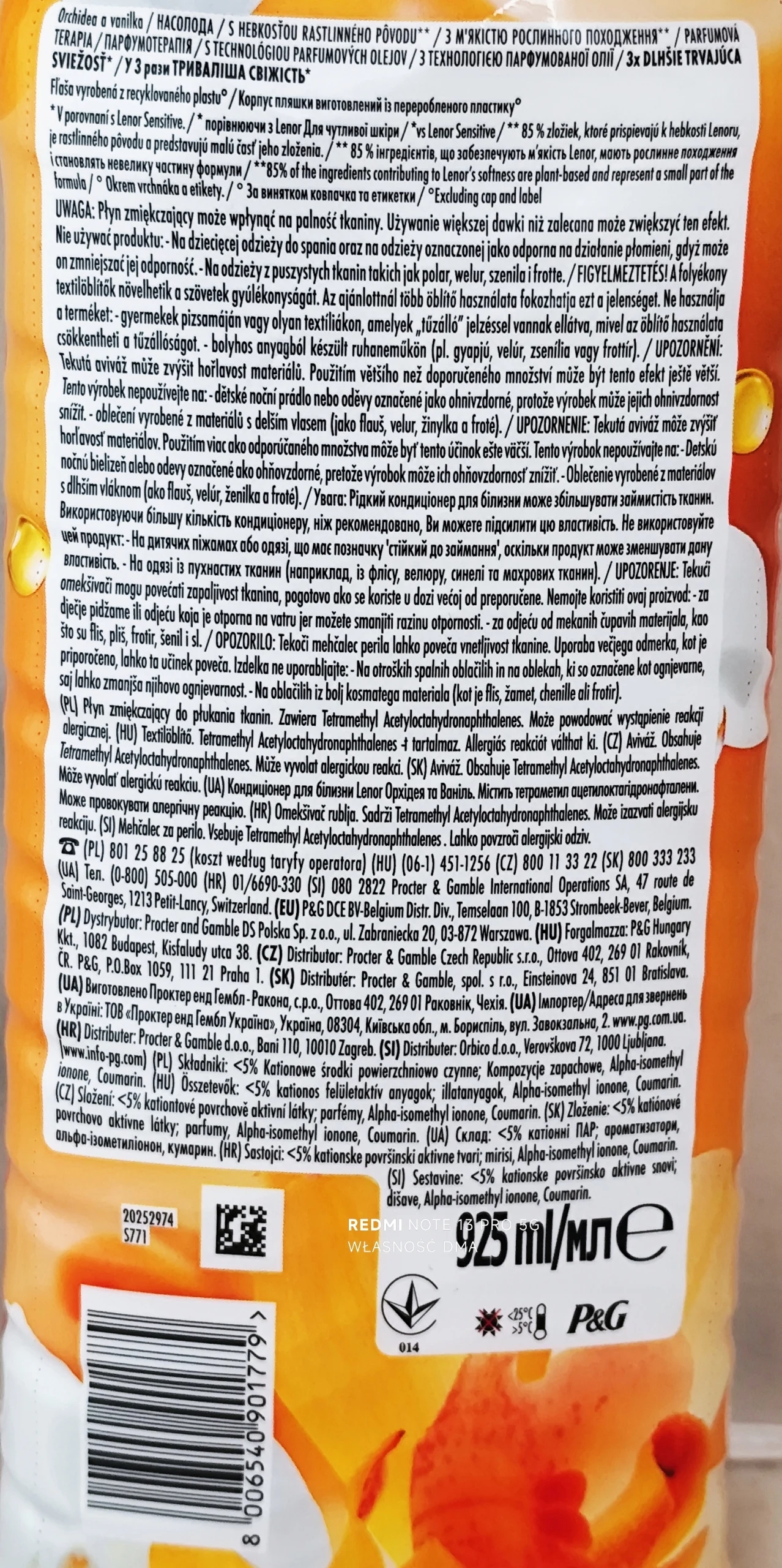 لينور عطر علاج الأوركيد والفانيليا 925 مل