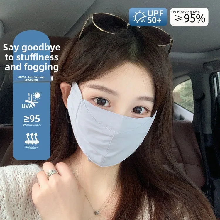 Women's Summer Sun Protection Mask Breathable Ice Sensation Water Drinking Face Shield Full Face Sunshade UV Protection
