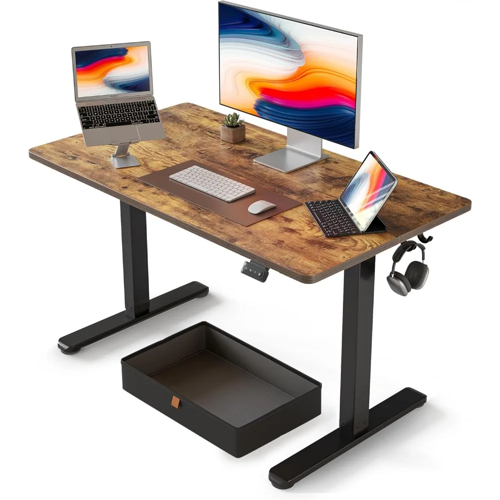 

40 x 24 inch upright desk with drawers, adjustable height, electric upright desk with storage