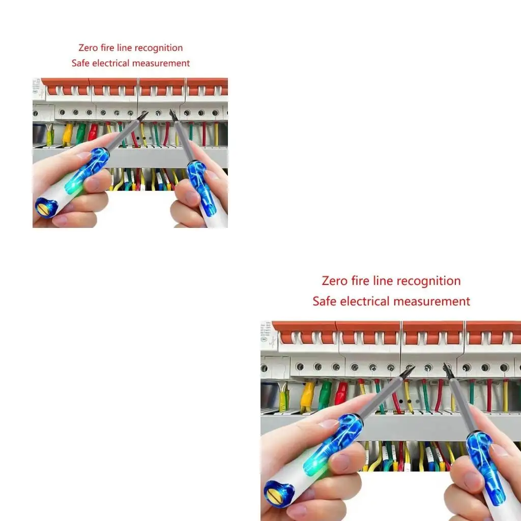 Tester, Non-Contact Detector Pen, 24-500V Flashing LED Buzzer Alarms,with Flat Head