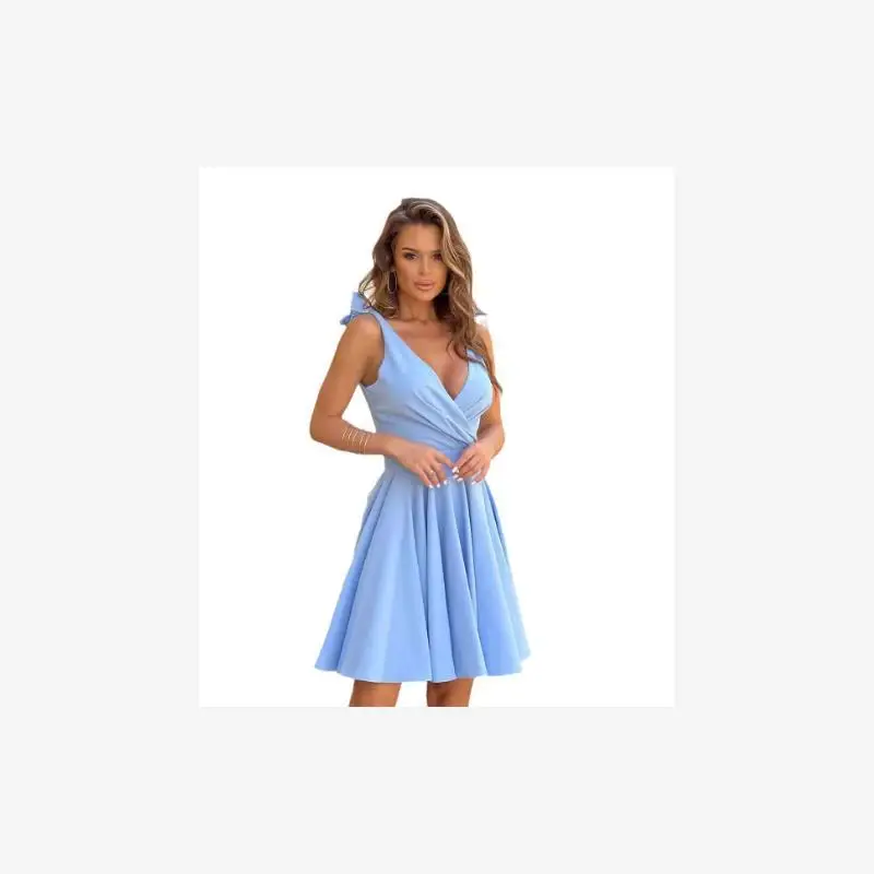 Summer 2024 V-Ne Svel Pure Color Women's Par Dr  Knot  Dr Ele Lady Sle Gored Skirt Polyester