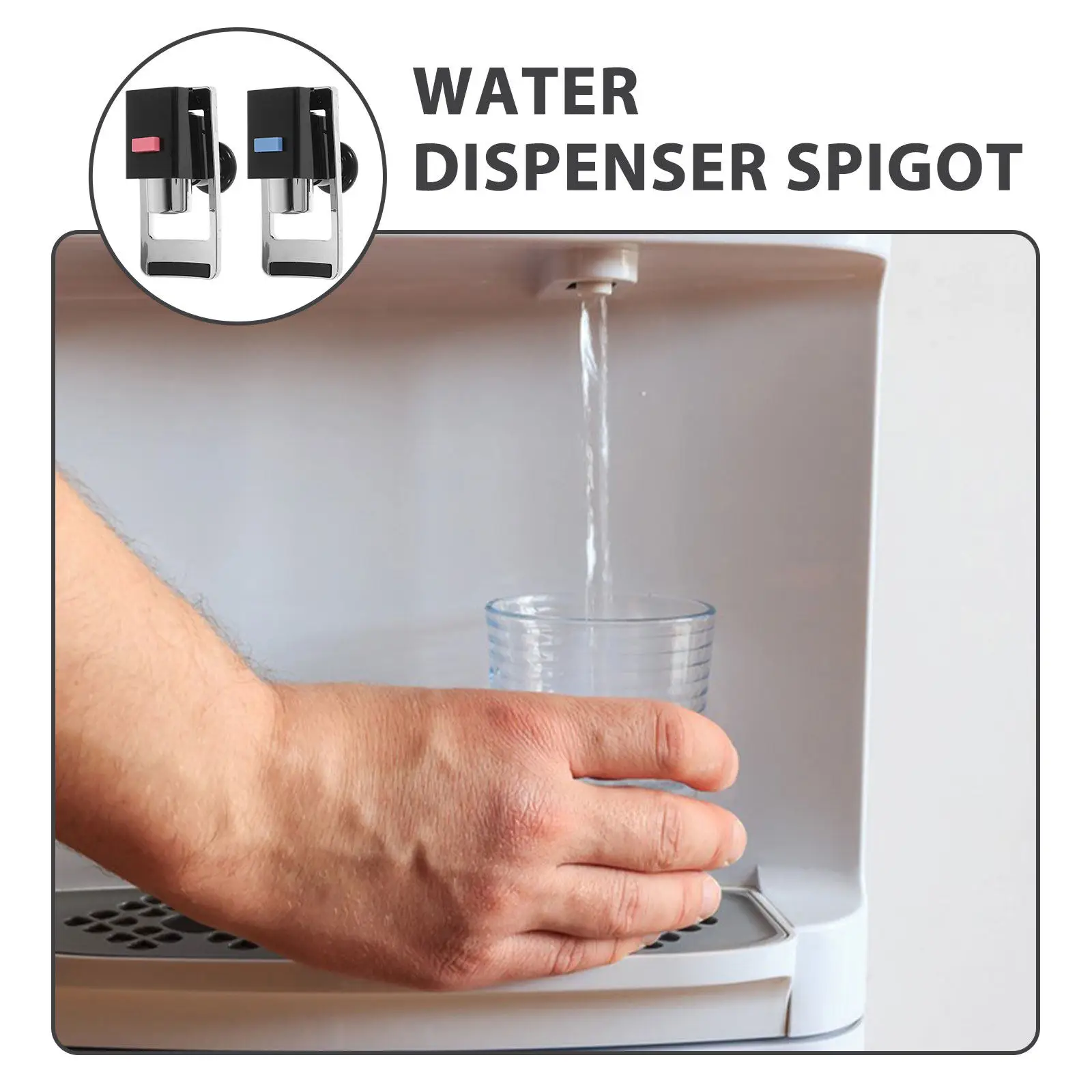 2 Set Red Purifier Faucet Hot Cold Dispenser Stylish Kitchen Safe Drinking Tap Plastic Spigot Replacement Home Office