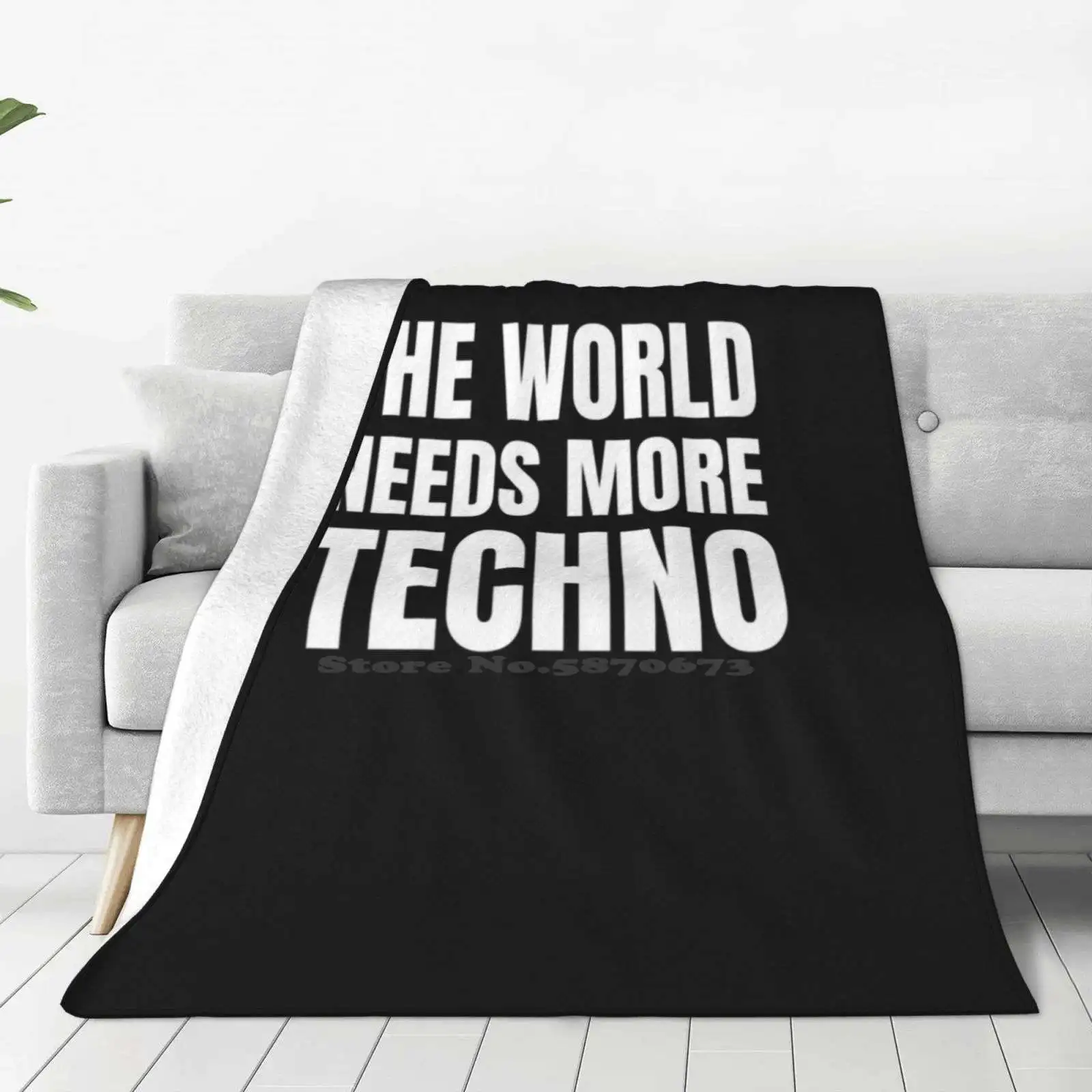 Techno | Rave | The World Needs More Techno Soft Warm Throw Blanket Less Drama More Techno I Love Techno Raver Raving Edm