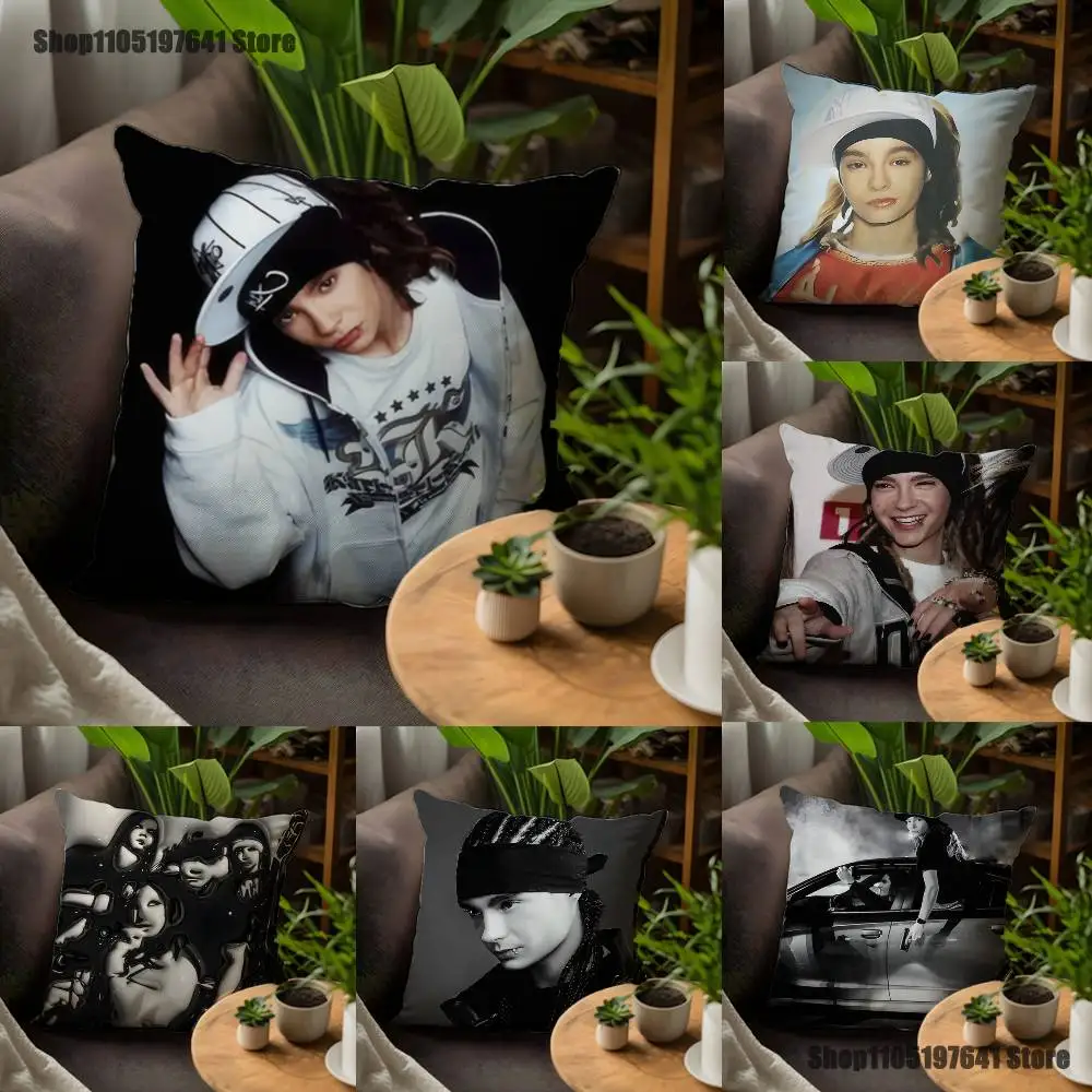 

Tom Bill Kaulitz T-Tokio H-Hotel Pillow Case For Sofa Decor Car Office Room Printing Cushion Cover Decorations and Protector