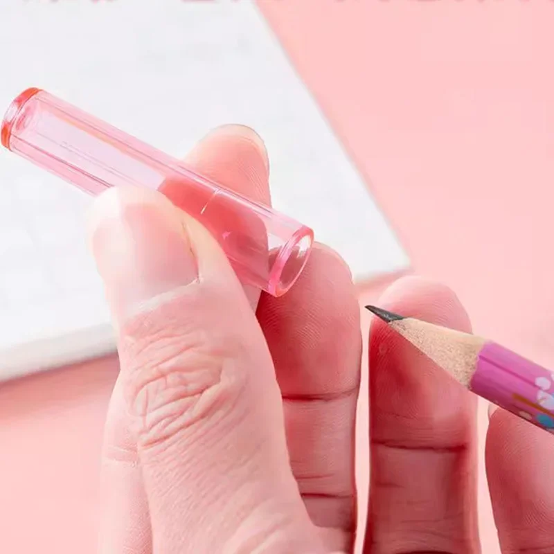 

Safe and Anti Puncture Pen Cover Children Extended Pen Cap Candy Colored Cute Transparent Colored Pencil Protective Case