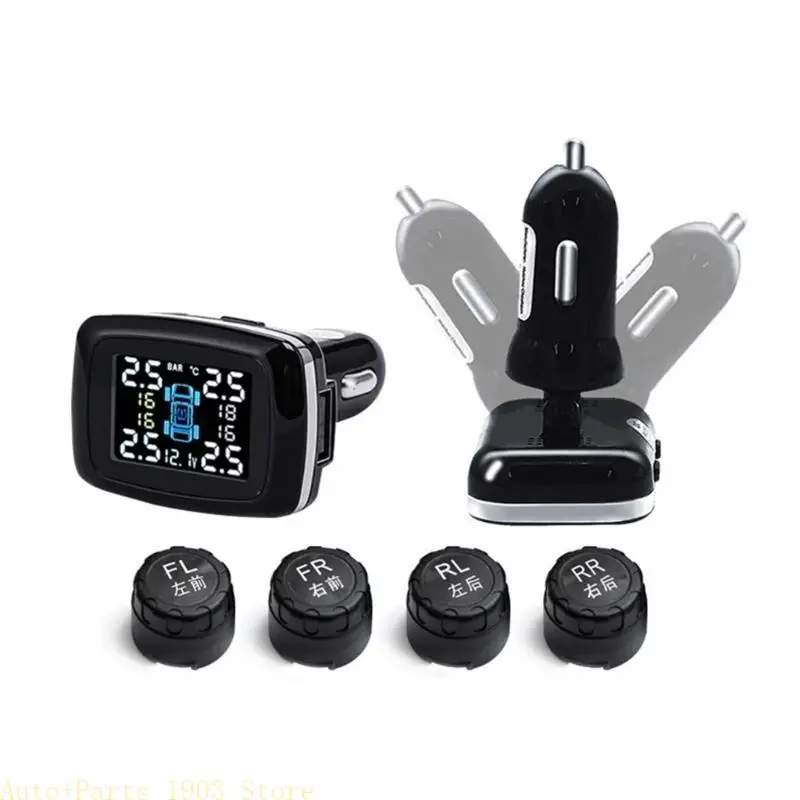 

E21C Wireless TPMS Tire Pressure Monitoring System Adjustable 4 External
