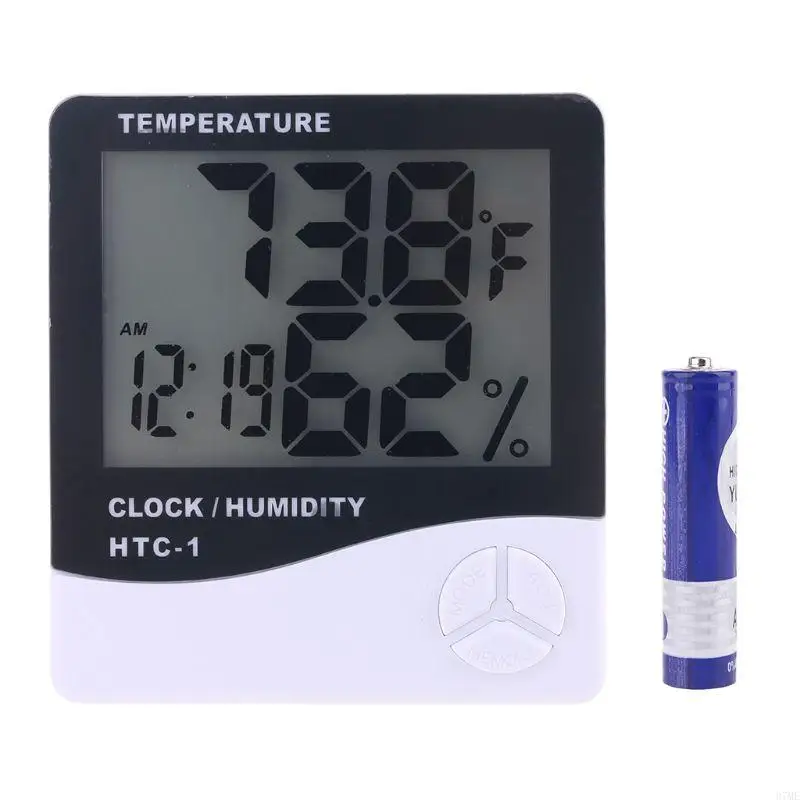 37ME Mini Digital LCD Temperature Humidity Meter Clock Indoor Hygrometer Thermometer