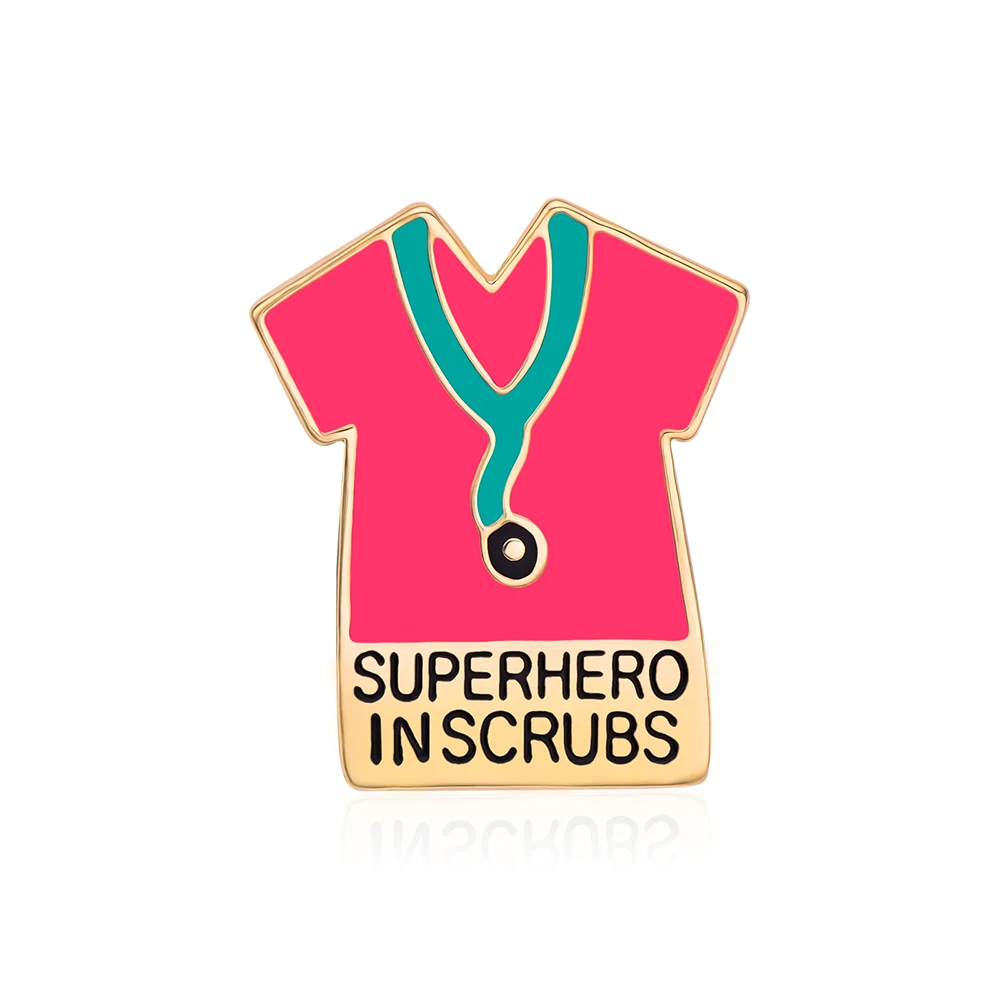 Fashion Women Men  Pin Lapel Badge for Medical Staff Elegant Pink Medical Uniform Brooch Nurse Day Appreciation Gift Brooch