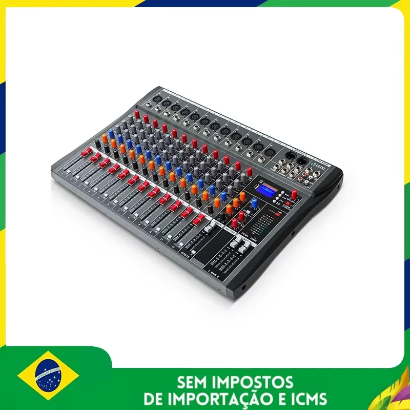 VEDO 12-Channel Professional Mixer Sound Mixing Console Computer Input USB Audio Mixer Interface Mixing Console Sound Card