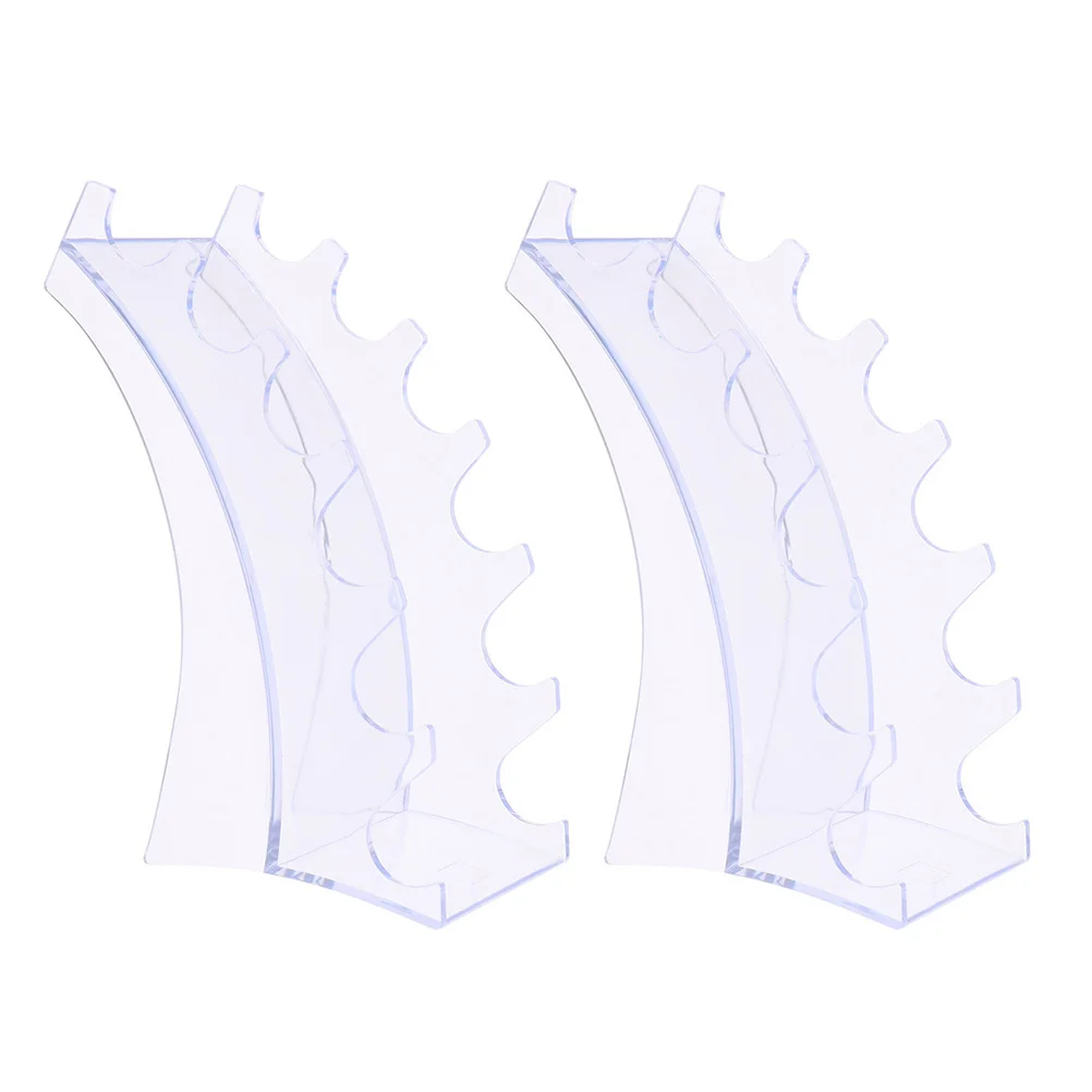 

2Pcs Clear Display Stand Pen Holder Makeup Brush Storage Rack Transparent Desktop Organizer Large Capacity Display Shelf