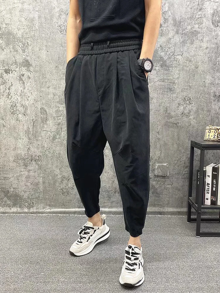

Tall Effect Copper Ammonia Casual Pants Low Waist Cuffed Harlan Boys Faionable Youthful Loose Fit Nine Points Trousers