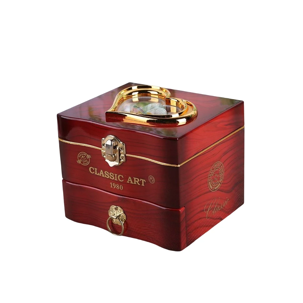 

Музыкальная шкатулка Фестиваль Ремесло Мини Романтическая шкатулка для драгоценностей Рождественские украшения Дети Мальчики Новогодние подарки Украшение Красный