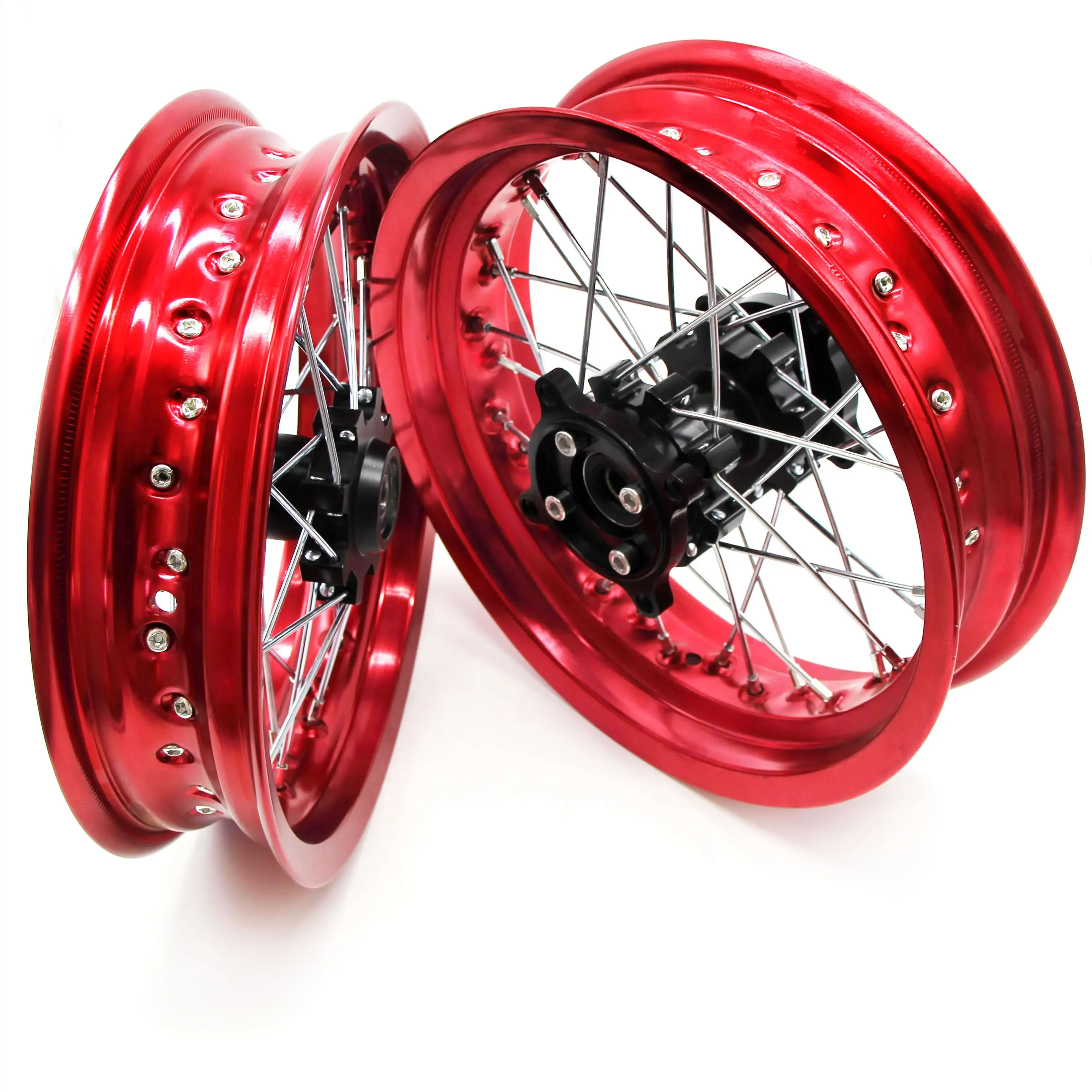 15mm hole hub 2.50 x 14 inch & 3.00    front rear CNC  Aluminum Alloy Wheel Rims for 110 125 0 dirt pit bike RED